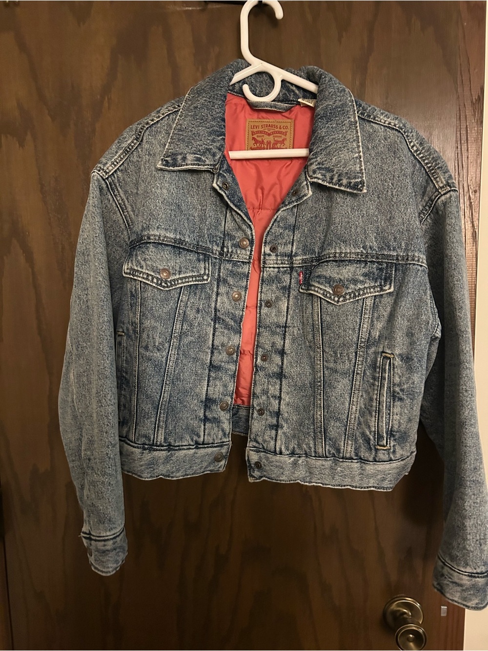 Levi's Light Blue Denim Jacket with pink Lining